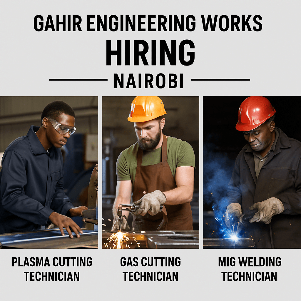 Plasma Cutting Technician, Gas Cutting Technician & MIG Welding Technician – Nairobi | 3 Full-Time Roles at Gahir Engineering Works