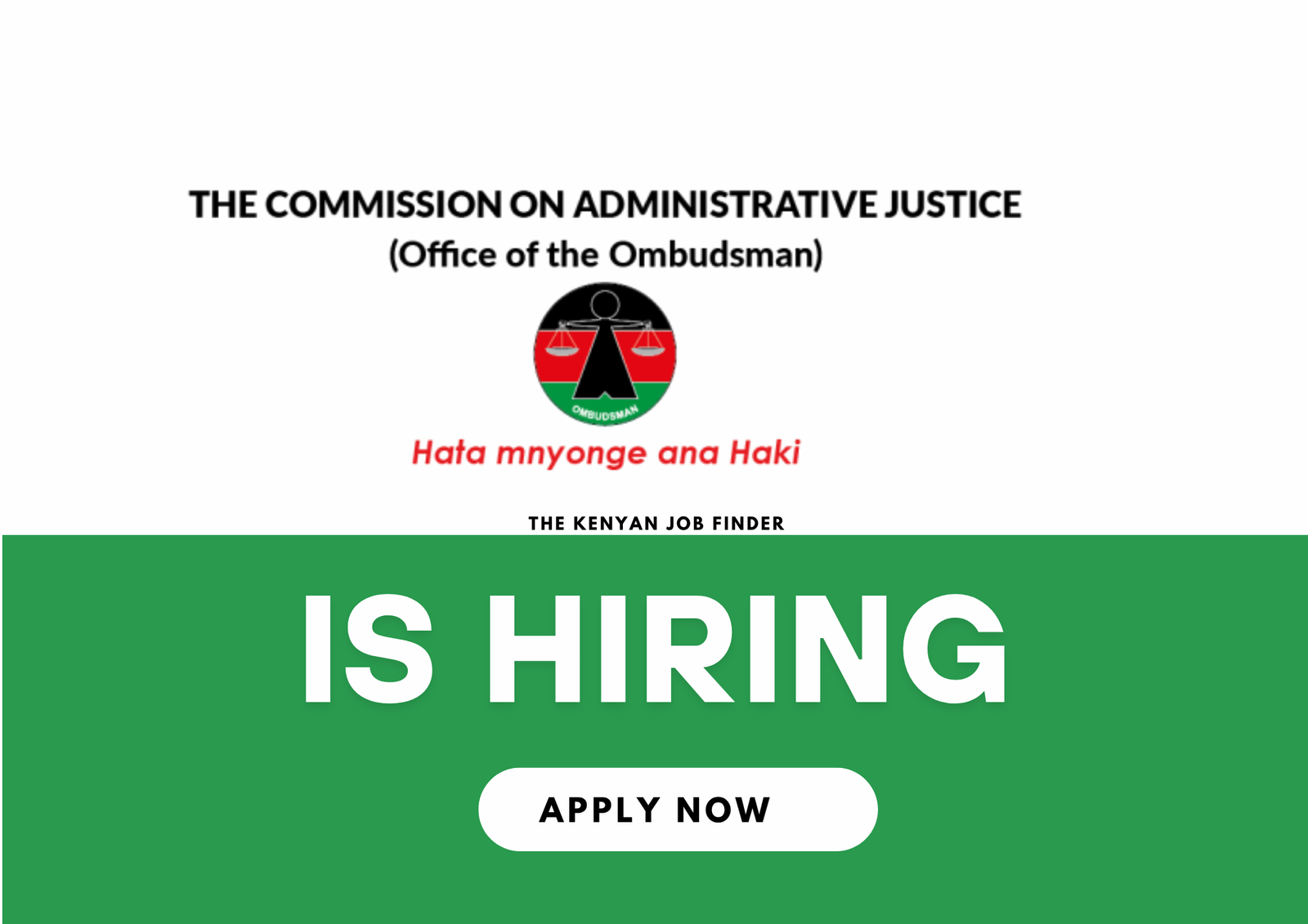 Internship Opportunities 2025 – Commission on Administrative Justice (CAJ), Kenya