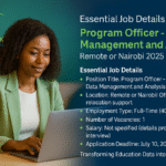 Program Officer - Data Management and Analysis | Remote or Nairobi 2025