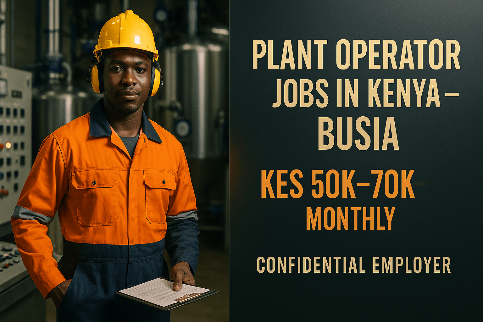 Plant Operator Jobs in Kenya – Busia | KES 50K–70K Monthly