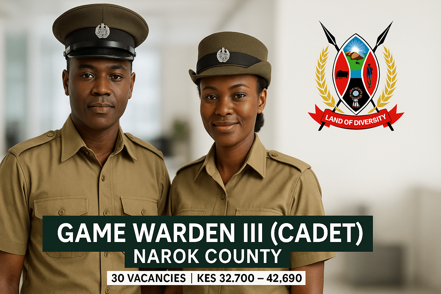 Game Warden III (Cadet) – Narok County | 30 Vacancies, KES 32,700–42,690