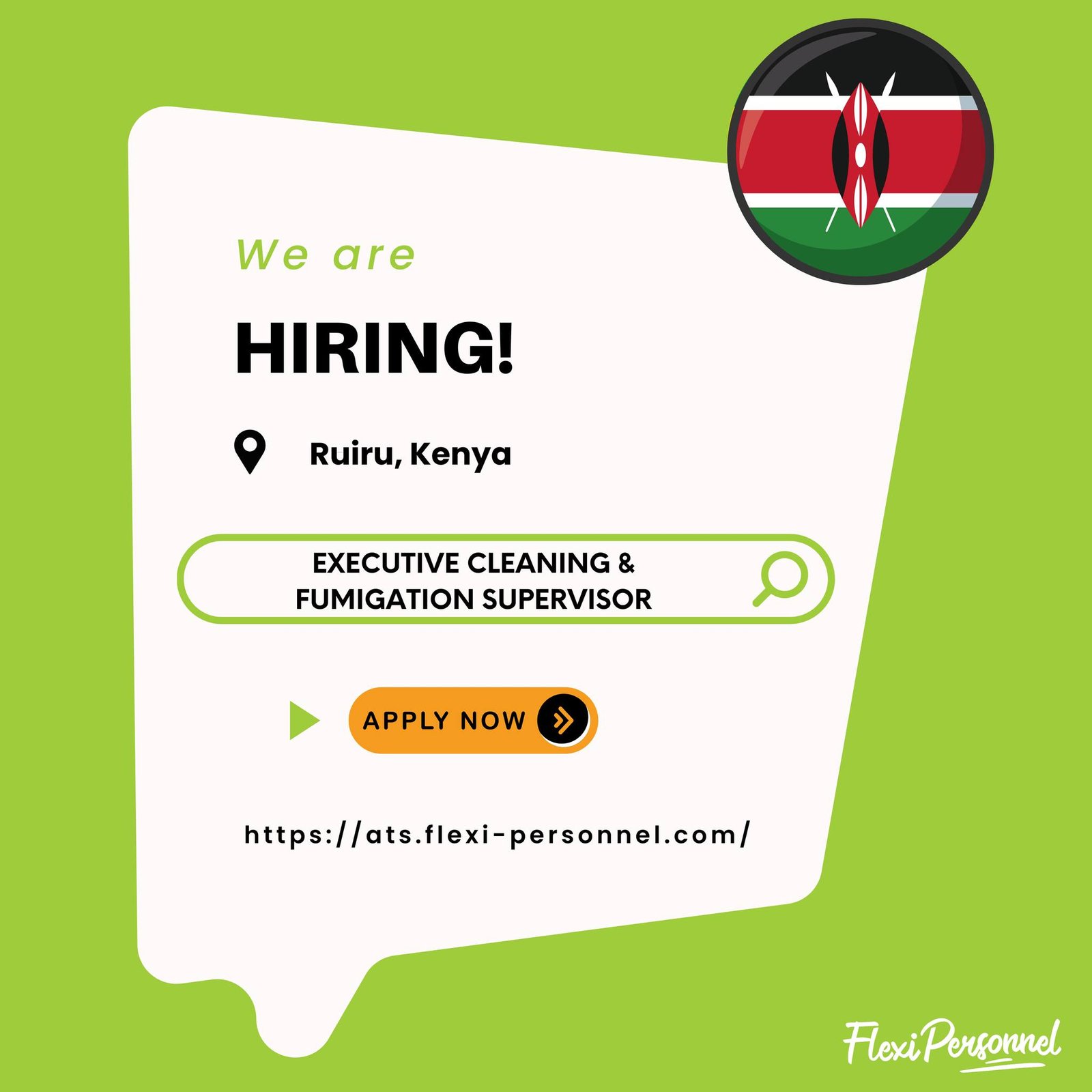 Executive Cleaning & Fumigation Supervisor – Nairobi, Kenya | Estimated KES 50K – 120K Monthly + Benefits