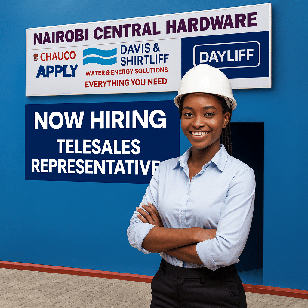 Telesales Representative – Nairobi Central Hardware | KES 25K-35K Monthly (Estimated)