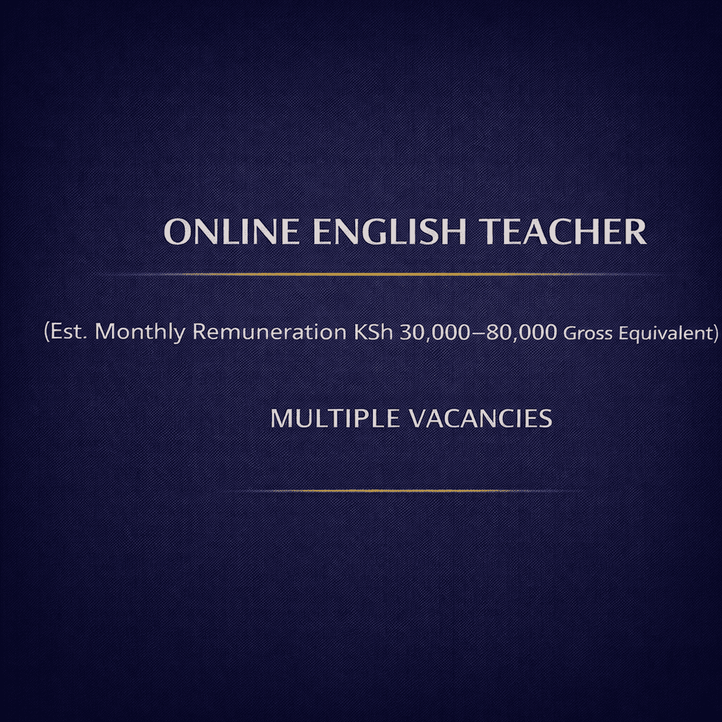 ONLINE ENGLISH TEACHER (EST. MONTHLY REMUNERATION KSH 30,000–80,000 GROSS EQUIVALENT) – MULTIPLE VACANCIES - 2026