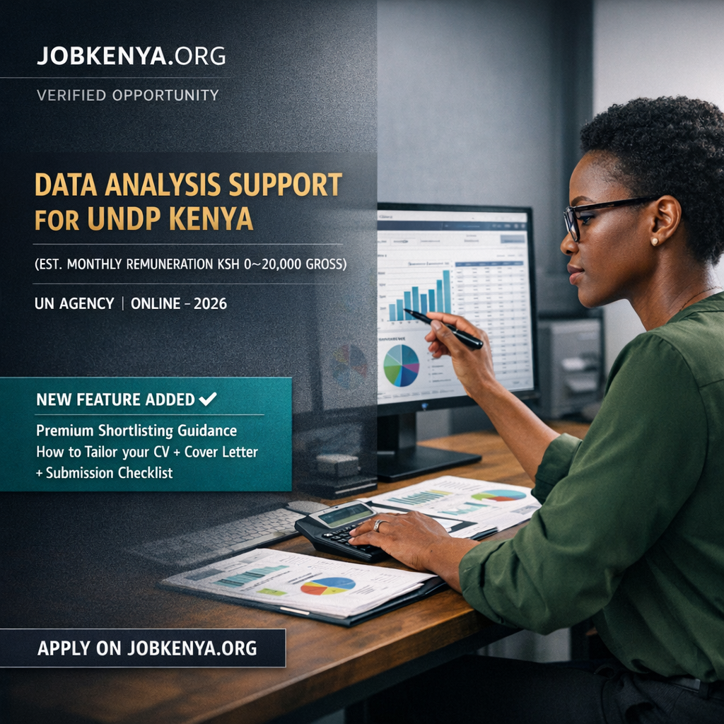 DATA ANALYSIS SUPPORT FOR UNDP KENYA (EST. MONTHLY REMUNERATION KSH 0–20,000 GROSS) UN AGENCY | ONLINE - 2026