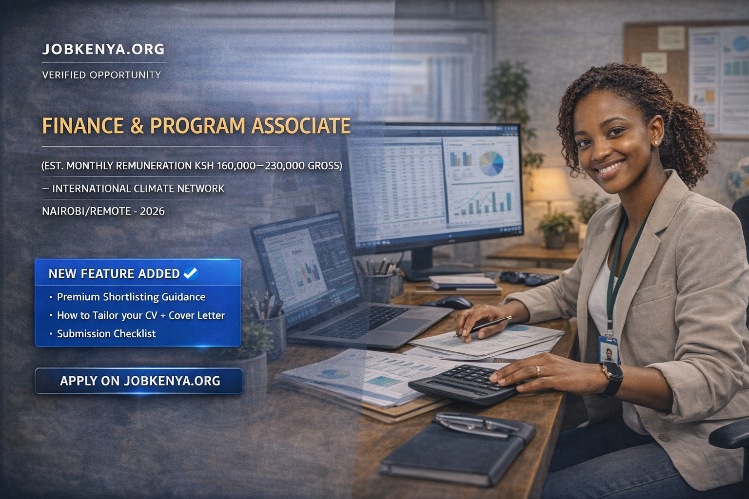 FINANCE & PROGRAM ASSOCIATE (EST. MONTHLY REMUNERATION KSH 160,000–230,000 GROSS) – INTERNATIONAL CLIMATE NETWORK | NAIROBI/REMOTE – 2026