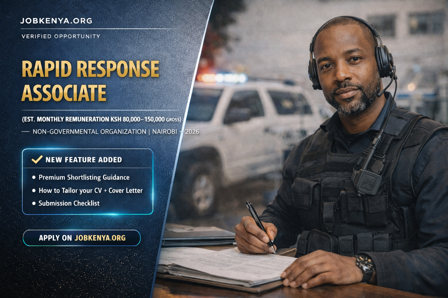 RAPID RESPONSE ASSOCIATE (EST. MONTHLY REMUNERATION KSH 80,000–150,000 GROSS) – NON-GOVERNMENTAL ORGANIZATION | NAIROBI – 2026