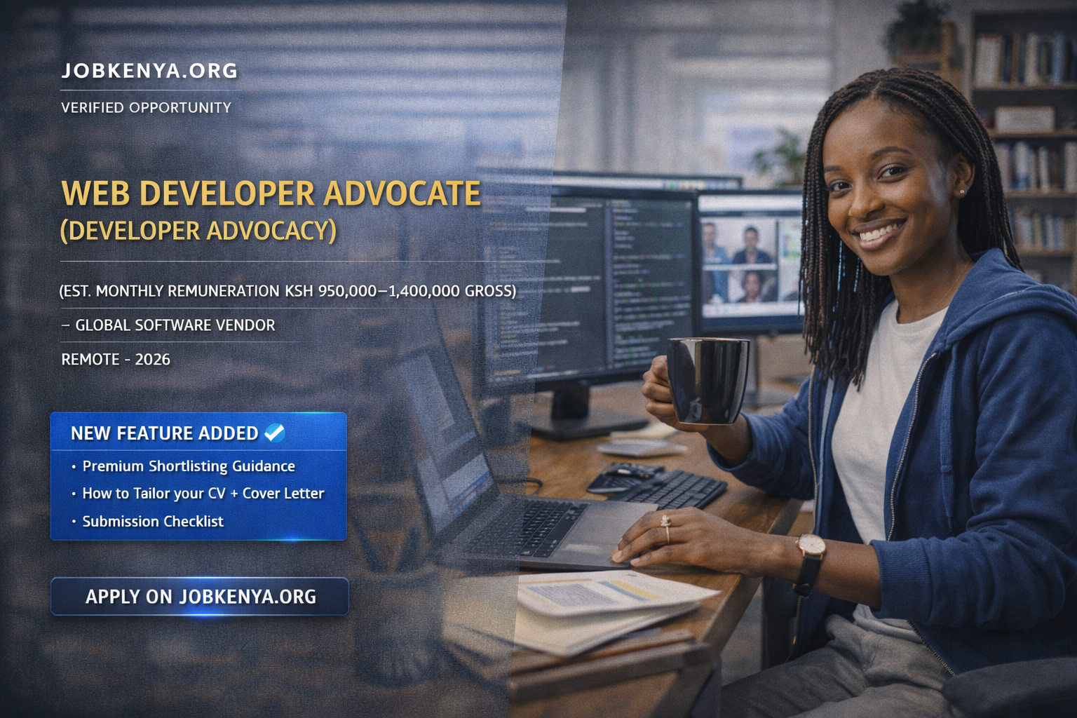 WEB DEVELOPER ADVOCATE (DEVELOPER ADVOCACY) (EST. MONTHLY REMUNERATION KSH 950,000–1,400,000 GROSS) – GLOBAL SOFTWARE VENDOR | REMOTE – 2026
